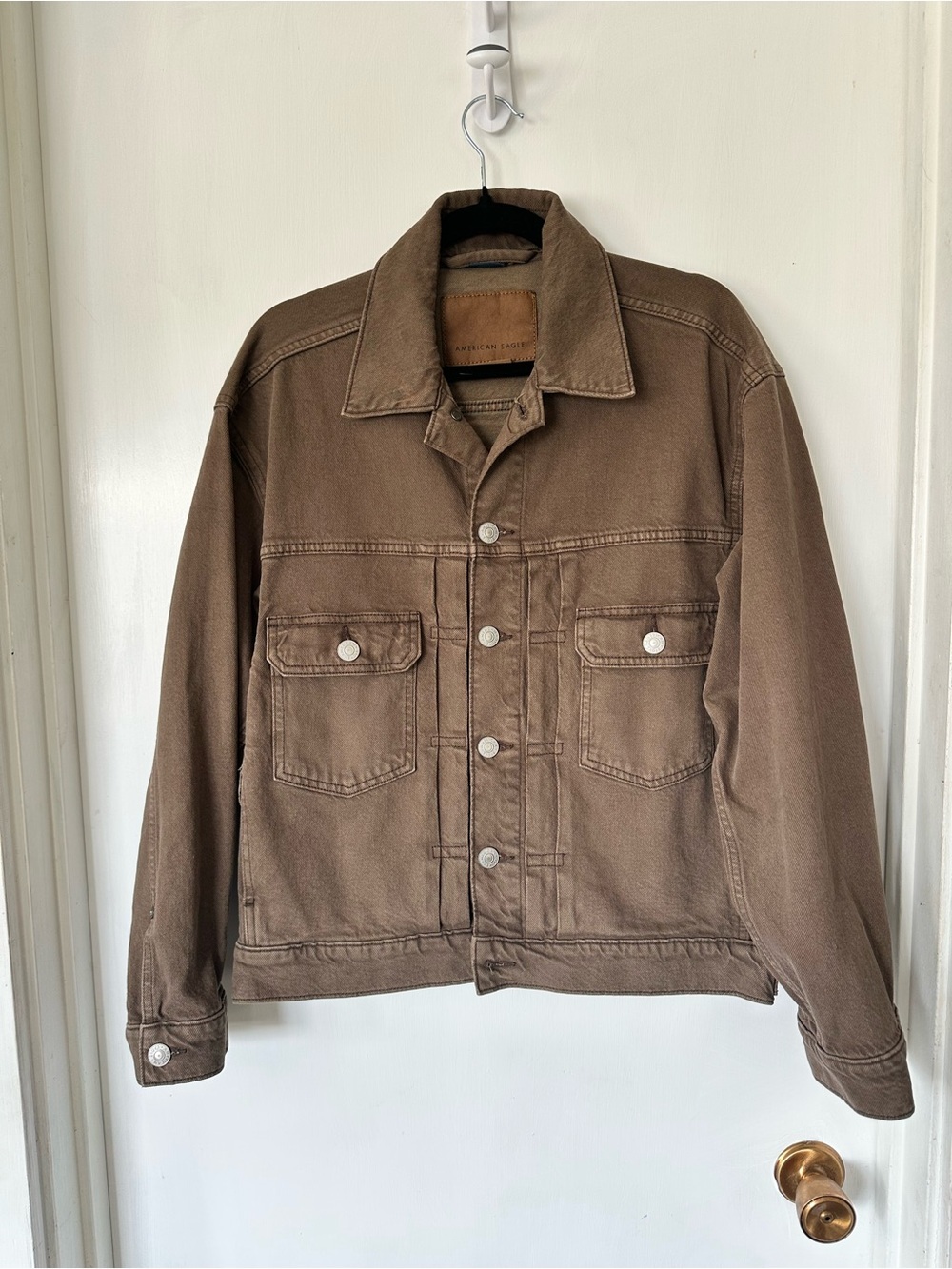 NWOT American Eagle Oversized Brown Denim Jacket Women’s S/Men’s XS